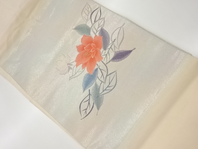 JAPANESE KIMONO / VINTAGE NAGOYA OBI / EMBROIDERY / FLORAL PLANTS